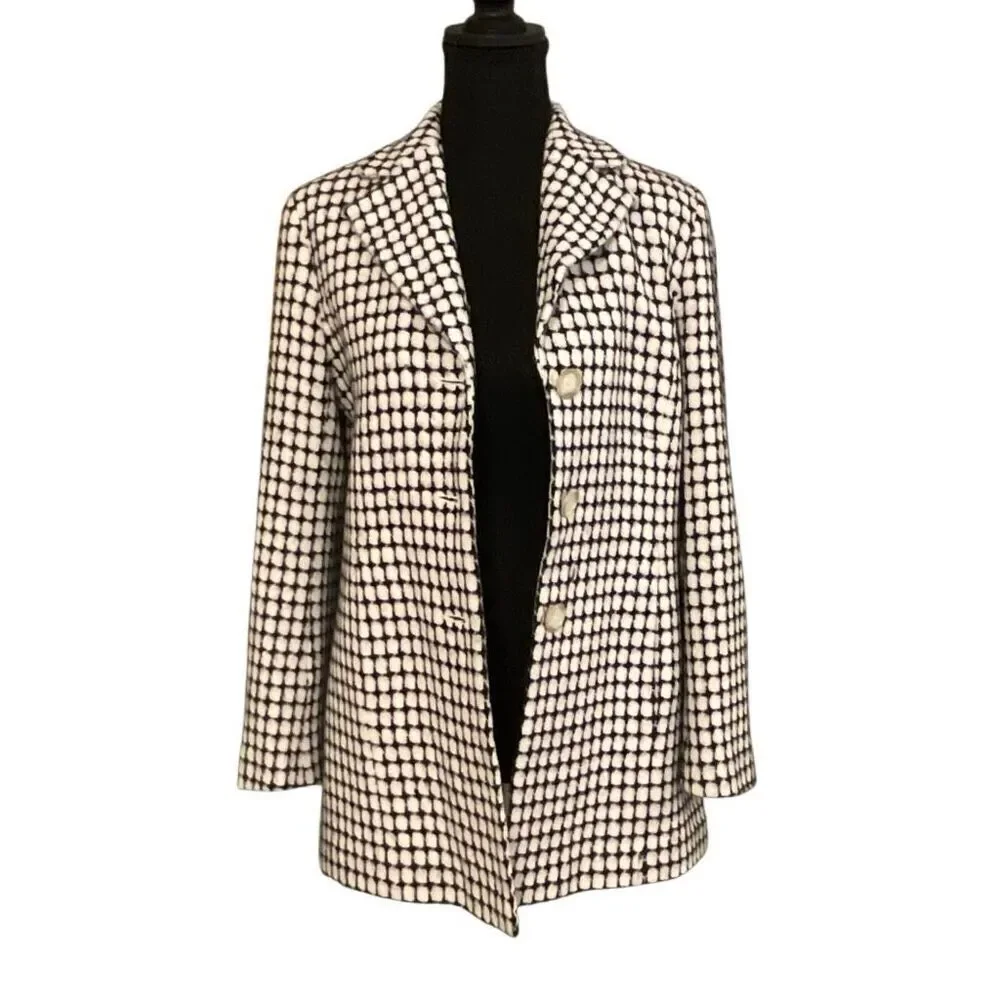Ann Taylor Women’s Classic Checkered 3 Button Blazer